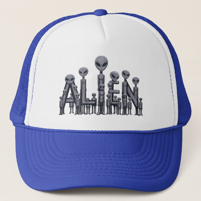 Alien Text Hat Truckerkappe (Vorderseite)