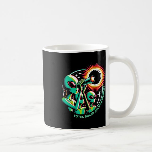 Alien Total Solar Eclipse 4.08.2024 Bekleidung Kaffeetasse (Rechts)