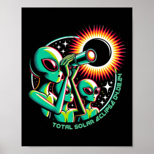 Alien Total Solar Eclipse 4.08.2024 Bekleidung Poster