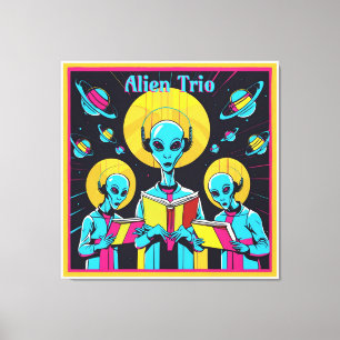 Alien Trio - eine Gruppe von drei Alien Sängern Leinwanddruck