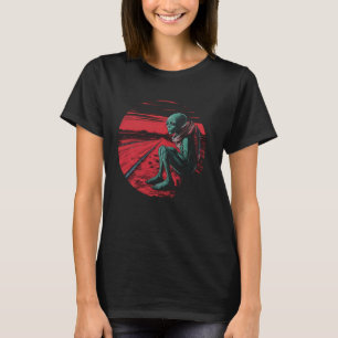Alien-Trip-SciFi-Wüsten-Retro-Fantasy-Art-Grafik T-Shirt
