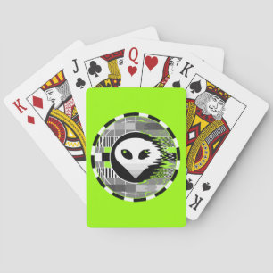 Alien TV Runde spielt grün Spielkarten