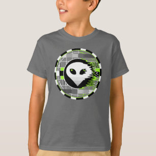 Alien TV Runde T - Shirt Kinder Grundgrau