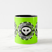 Alien TV Runde Tasse grün