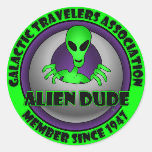Alien u. UFO-Schlüsselanhänger u. -Flair Runder Aufkleber