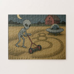 Alien über den sonnigen Raum Science Fiction Puzzle