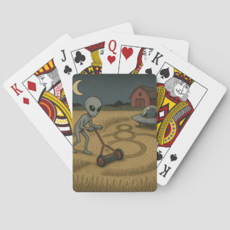 Alien über den sonnigen Raum Science Fiction Spielkarten