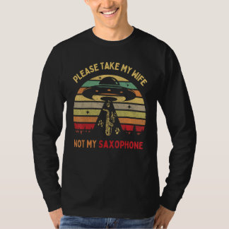 Alien UFO Abduction Jazz Saxophone Player Instrume T-Shirt