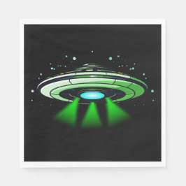 Alien UFO Abduction Spaceship Geburtstagsparty Serviette