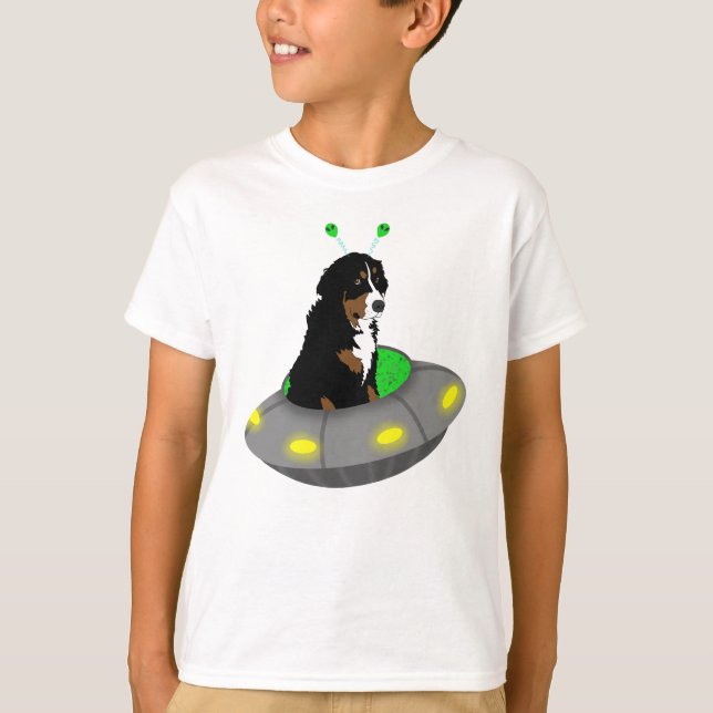 Alien UFO Bernese Mountain Dog T - Shirt (Vorderseite)