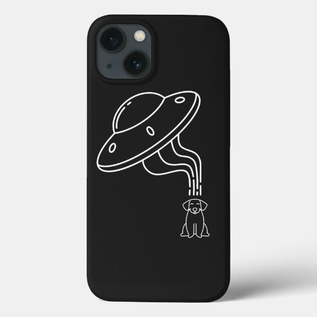 Alien UFO entführt einen Hundewelpen Case-Mate iPhone Hülle (Rückseite)