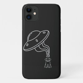 Alien UFO entführt einen Hundewelpen Case-Mate iPhone Hülle