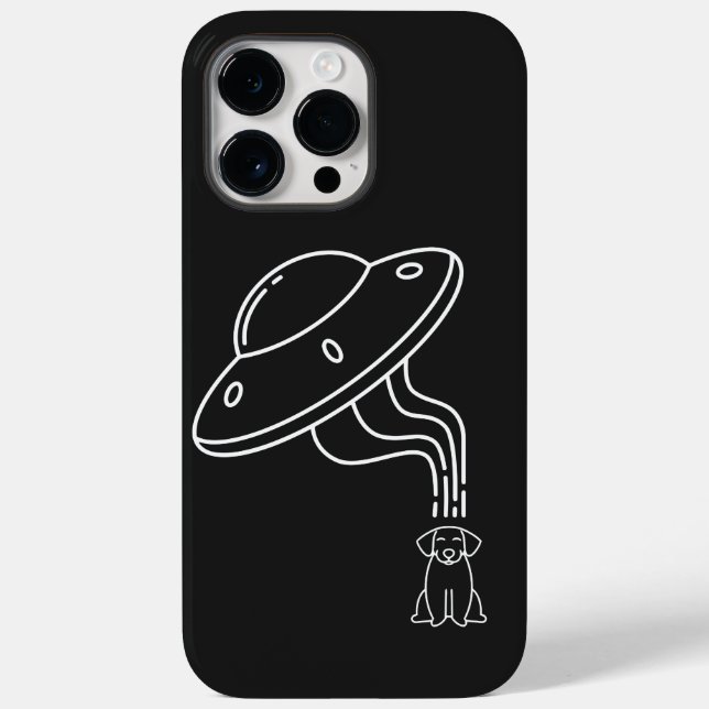Alien UFO entführt einen Hundewelpen Case-Mate iPhone Hülle (Rückseite)