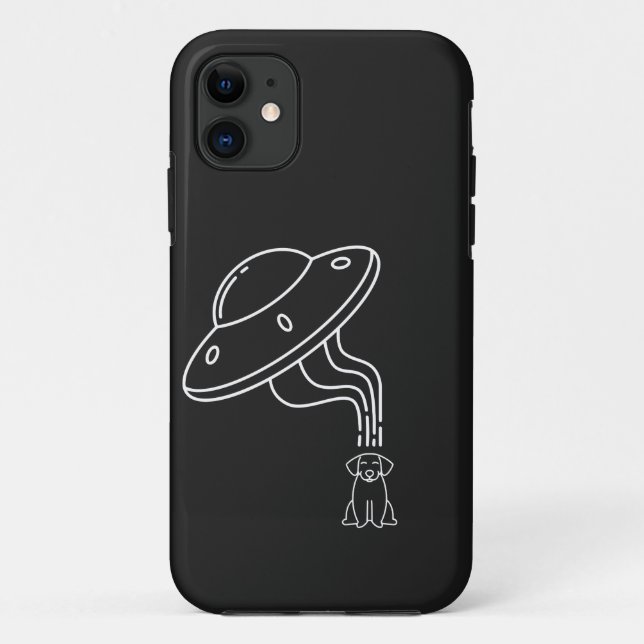 Alien UFO entführt einen Hundewelpen Case-Mate iPhone Hülle (Rückseite)