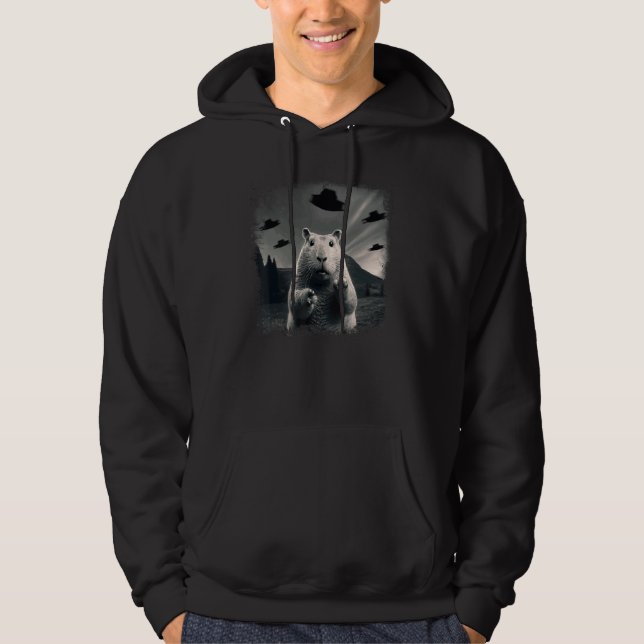 Alien UFO Funny Capybara animal Capybara Lover Hoodie (Vorderseite)