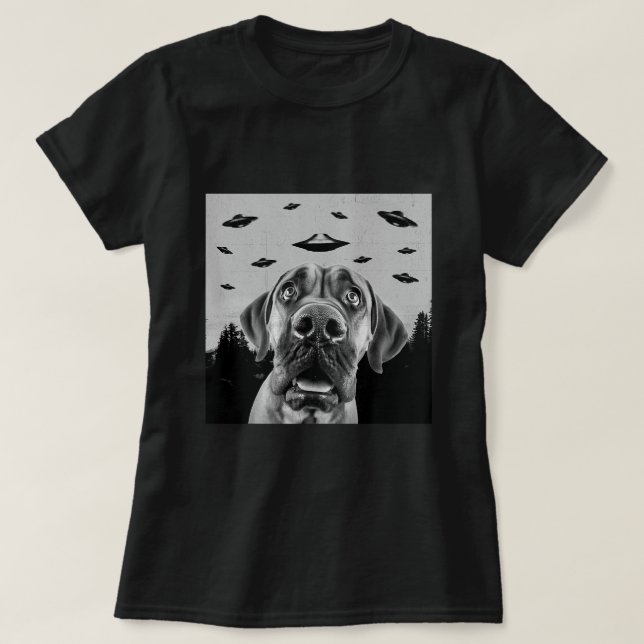 Alien UFO Funny Spanish Mastiff Dog Lover Men Wome T-Shirt (Design vorne)
