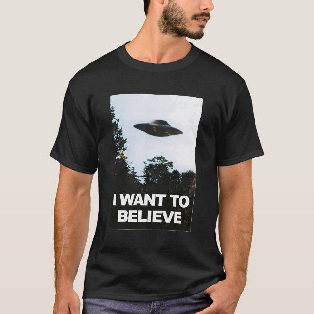 Alien Ufo Hunter Wollte ich zu glauben T-Shirt (Vorderseite)