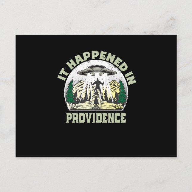 Alien UFO in Provisionsstadt Postkarte (Vorderseite)