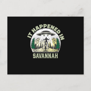 Alien UFO in Savannah City Postkarte