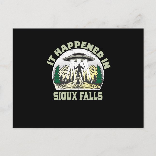Alien UFO In sioux fällen City Postkarte (Vorderseite)