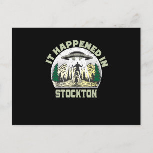 Alien UFO In Stockton City Postkarte