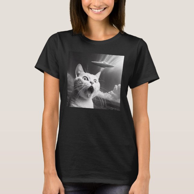 Alien UFO Katze 1 T-Shirt (Vorderseite)