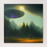 Alien UFO Landung in der Science Fiction Wald Puzzle<br><div class="desc">Alien UFO Landing in der Forest Science Fiction Puzzle</div>