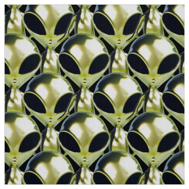 Alien UFO Metallic Muster Fabric - Custom Sci-Fi Stoff (Muster)
