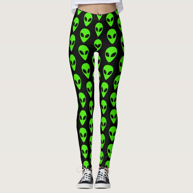 Alien-UFO-Muster  Leggings (Vorderseite)