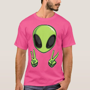 Alien Ufo Peace Sign T-Shirt