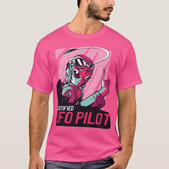 Alien Ufo Pilot T-Shirt (Vorderseite)