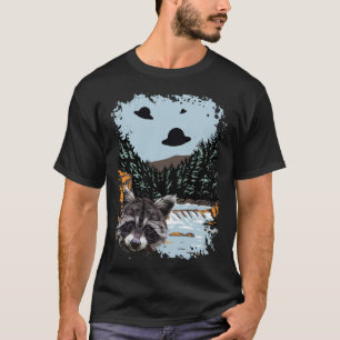 Alien UFO Raccoon Lovers Extraterrestriale Encount T-Shirt