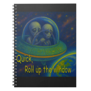 Alien UFO Spaß Science Fiction aufrollen Notizblock