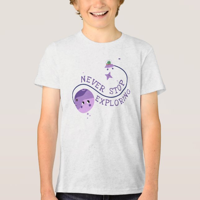 Alien UFO Star Planet Tri-Blend Shirt (Vorderseite)