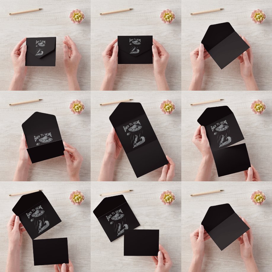 Alien ufo Surfanleitung mit Zurück zum Zuhause All In One Einladung