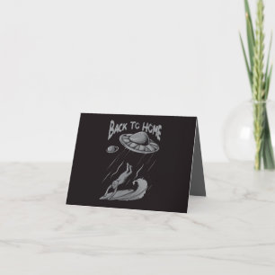 Alien ufo Surfanleitung mit Zurück zum Zuhause Dankeskarte