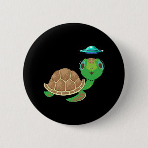 Alien, UFO und Schildkrötenabführung Button