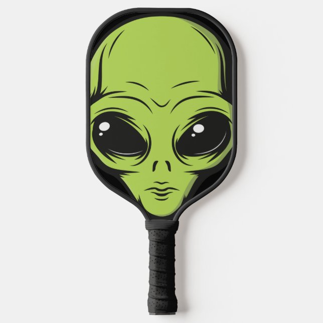 Alien UFO Verschwörungstheorie Pickleball Schläger (Vorderseite)