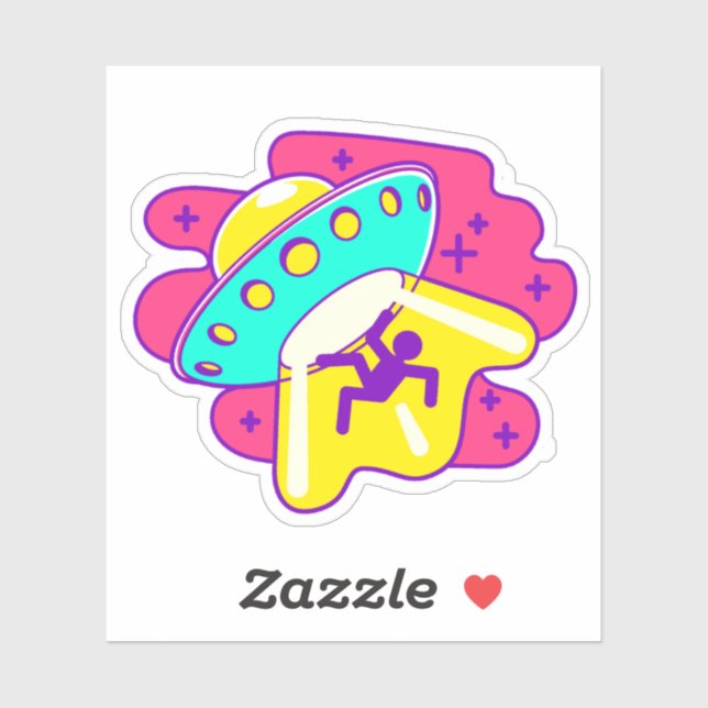 Alien UFO - Vinyl Sticker (Blatt)