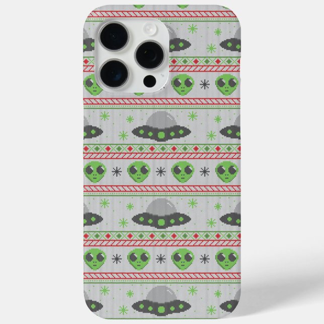 Alien Ugly Christmas Sweater Case-Mate iPhone Hülle (Rückseite)