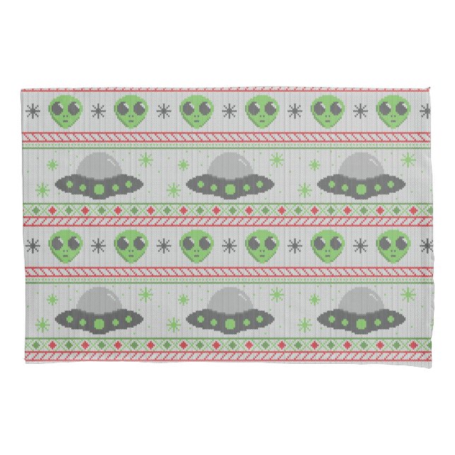 Alien Ugly Christmas Sweater Kissenbezug (Vorderseite)
