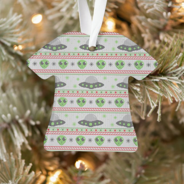 Alien Ugly Christmas Sweater Ornament (Baum)