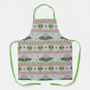 Alien Ugly Christmas Sweater Schürze