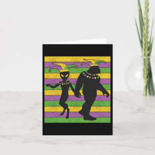 Alien und Bigfoot Bead Vintag Mardi Gras New Orle Karte