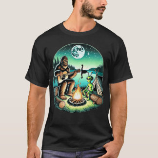 Alien Und Bigfoot Loch Ness Lagerfeuer Sasquatch G T-Shirt