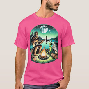 Alien und Bigfoot Loch Ness Lagerfeuer Sasquatch G T-Shirt
