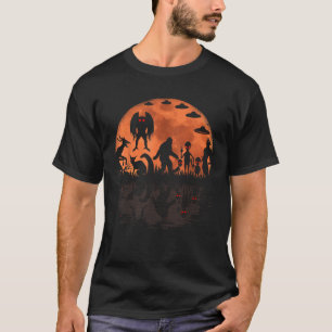 Alien und Bigfoot Moon Mothman Kryptozoologie Funn T-Shirt