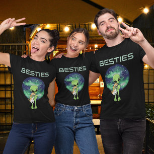 Alien und Cat Besties T-Shirt Space Friends