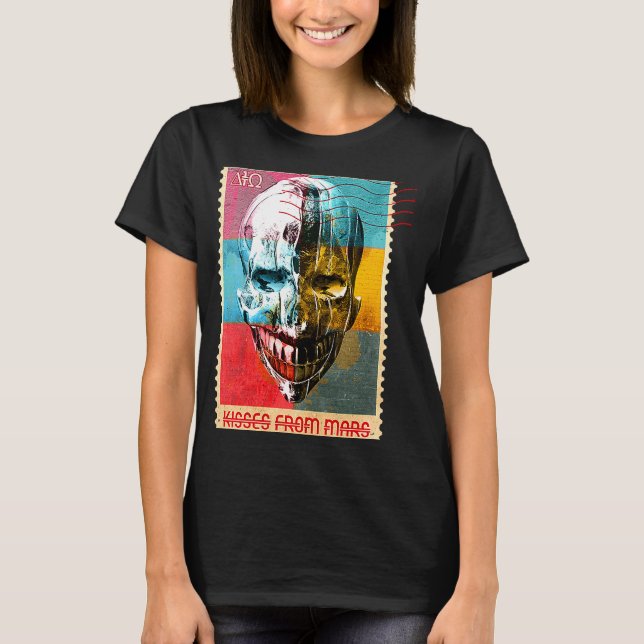 Alien und Mars Ufo Graphic Kisses aus Mars Stam T-Shirt (Vorderseite)
