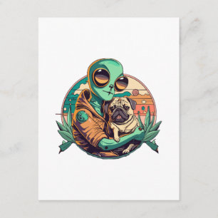 Alien und Mops Begleitkarte